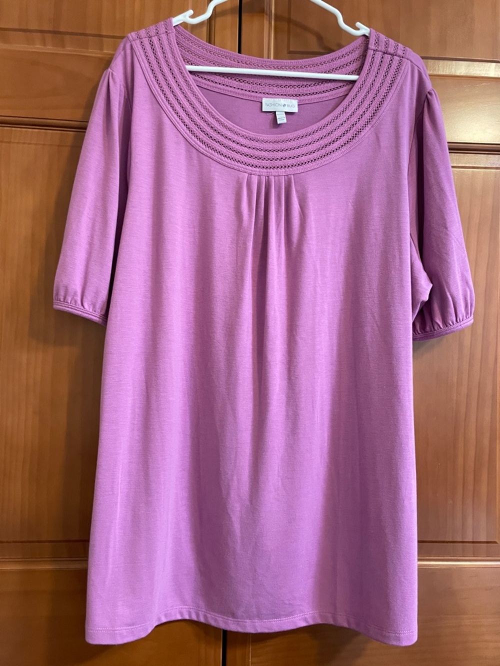 CLEARANCE Fashion Bug Mauve Scoop Neck Short Sleeve Tunic